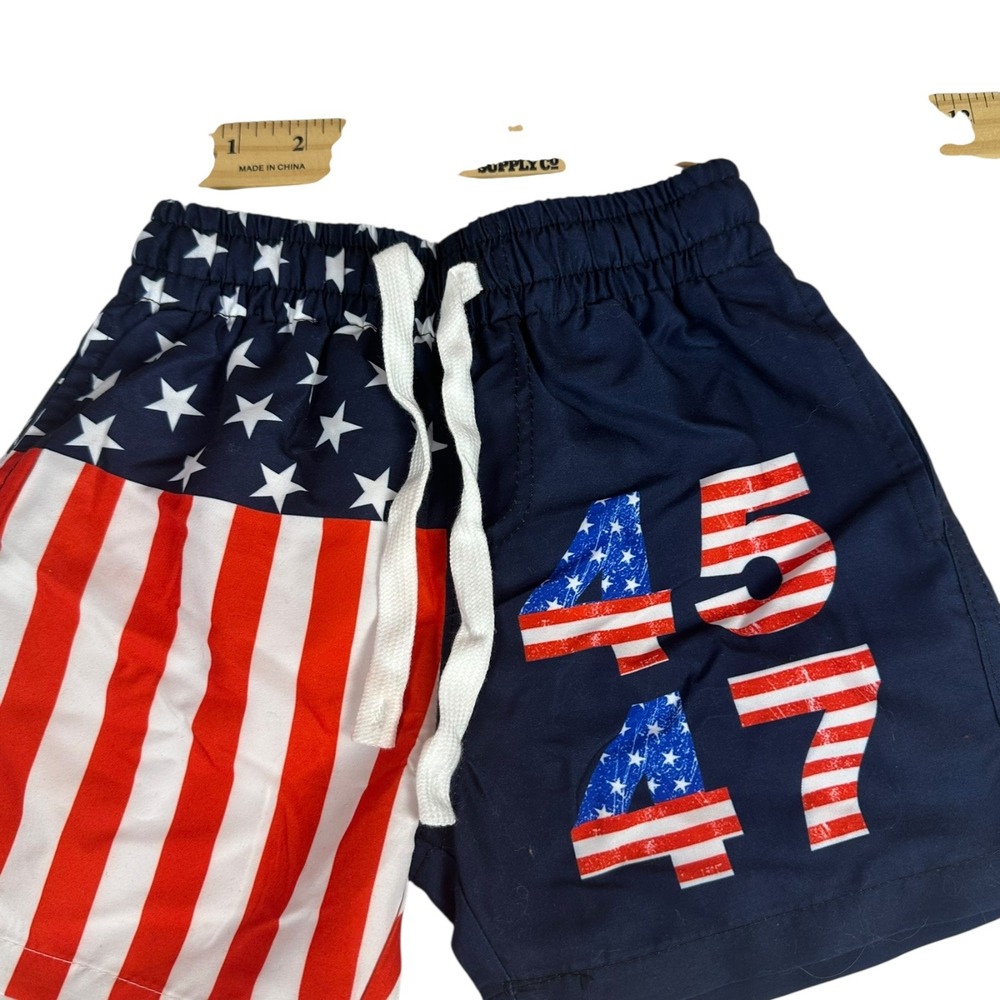 Boys Patriotic 4th of July Swim Trunks Shorts American Flag‎ 3T